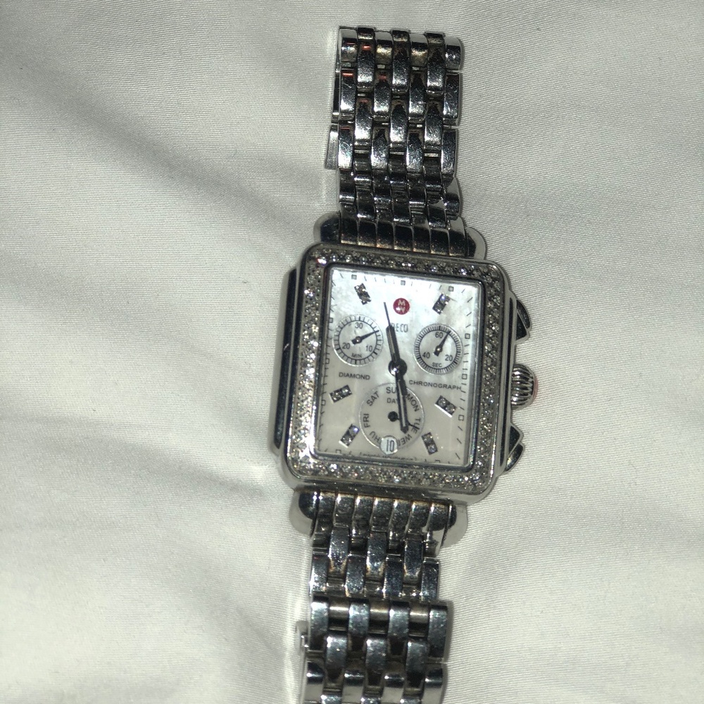 Michele Deco Madison Stainless Diamond Watch